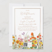 小さな野草坊保女の子の赤ちゃんシャワー 招待状 (正面)