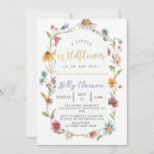 小さな野草坊保女の子の赤ちゃんシャワー 招待状 (正面)