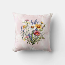 小さな野草坊保女の子モダンの赤ちゃんシャワー クッション