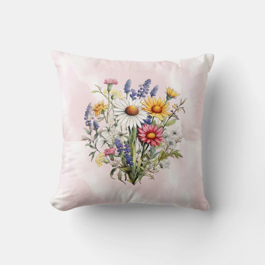 小さな野草坊保女の子モダンの赤ちゃんシャワー クッション (正面)