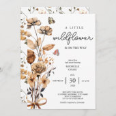 小さな野草娘のベビーシャワー招待状 招待状 (正面/裏面)