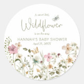 小さな野草娘の赤ちゃんシャワーの恩恵 ラウンドシール (正面)