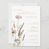 小さな野草娘の赤ちゃんシャワーエレガント 招待状 (正面)