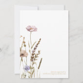 小さな野草娘の赤ちゃんシャワーエレガント 招待状 (裏面)