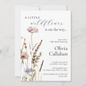 小さな野草娘の赤ちゃんシャワーエレガント 招待状 (正面)