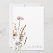小さな野草娘の赤ちゃんシャワーエレガント 招待状 (裏面)