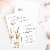 小さな野草娘の赤ちゃんシャワーエレガント 招待状