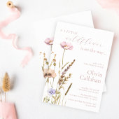 小さな野草娘の赤ちゃんシャワーエレガント 招待状