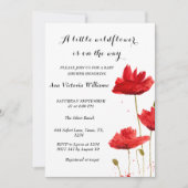 小さな野草娘の赤ちゃんシャワーポピー 招待状 (正面)