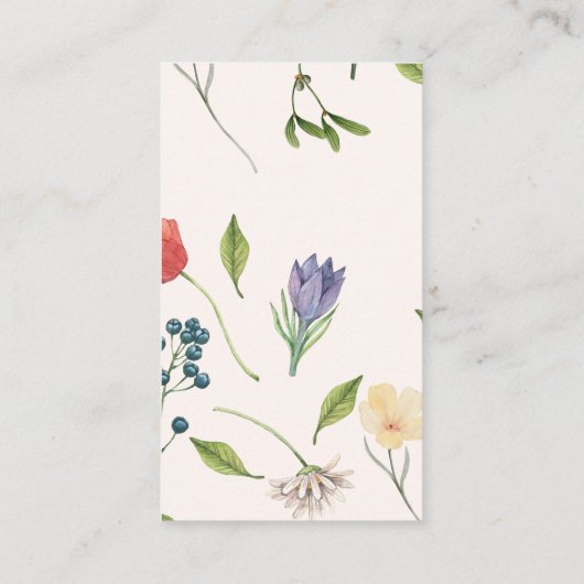 小さな野草娘の赤ちゃんシャワー エンクロージャーカード (裏面)