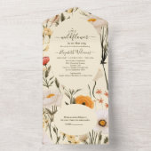 小さな野草娘の赤ちゃんシャワー オールインワン招待状 (内側)