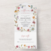 小さな野草娘の赤ちゃんシャワー オールインワン招待状 (内側)