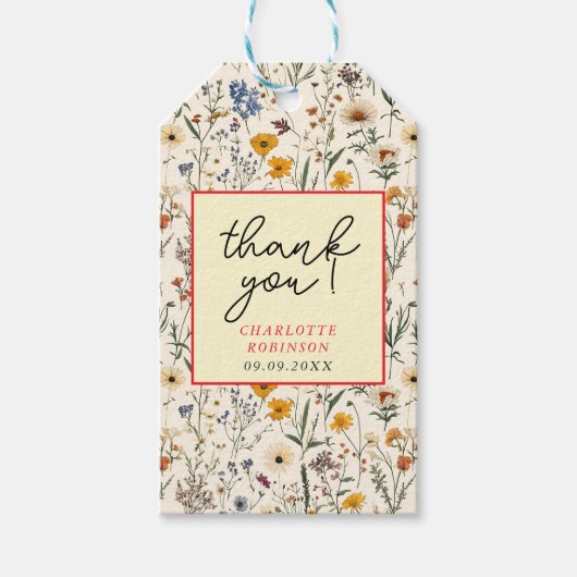 小さな野草娘の赤ちゃんシャワー ギフトタグ (正面)