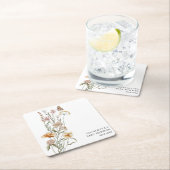 小さな野草娘の赤ちゃんシャワー スクエアペーパーコースター (インサイチュ)