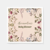 小さな野草娘の赤ちゃんシャワー スタンダードカクテルナプキン (正面)