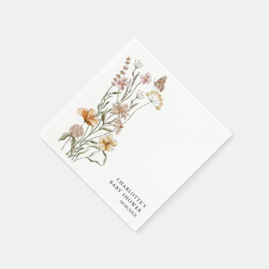 小さな野草娘の赤ちゃんシャワー スタンダードカクテルナプキン (角)