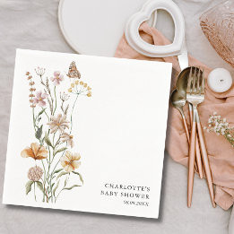 小さな野草娘の赤ちゃんシャワー スタンダードカクテルナプキン