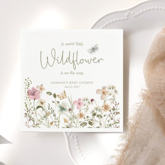 小さな野草娘の赤ちゃんシャワー スタンダードカクテルナプキン