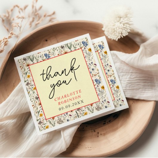 小さな野草娘の赤ちゃんシャワー スタンダードカクテルナプキン