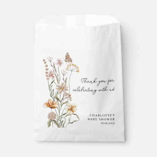 小さな野草娘の赤ちゃんシャワー フェイバーバッグ (正面)