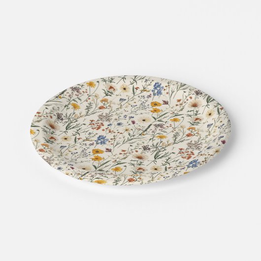 小さな野草娘の赤ちゃんシャワー ペーパープレート (アングル)