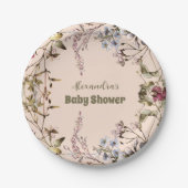 小さな野草娘の赤ちゃんシャワー ペーパープレート (正面)