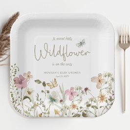 小さな野草娘の赤ちゃんシャワー ペーパープレート
