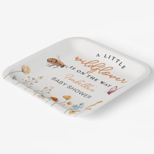 小さな野草娘の赤ちゃんシャワー ペーパープレート (傾斜あり)