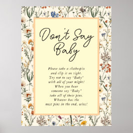 小さな野草娘の赤ちゃんシャワー ポスター