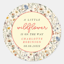 小さな野草娘の赤ちゃんシャワー ラウンドシール