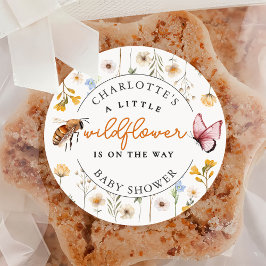 小さな野草娘の赤ちゃんシャワー ラウンドシール