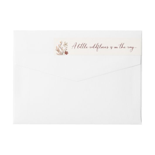 小さな野草娘の赤ちゃんシャワー ラップアラウンドラベル (裏面)