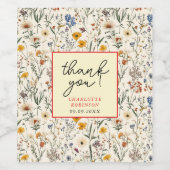 小さな野草娘の赤ちゃんシャワー ワインラベル (シングルラベル)