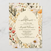 小さな野草娘の赤ちゃんシャワー 招待状 (正面/裏面)