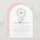 小さな野草娘の赤ちゃんシャワー 招待状 (正面/裏面)