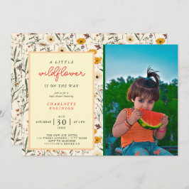 小さな野草娘の赤ちゃんシャワー 招待状