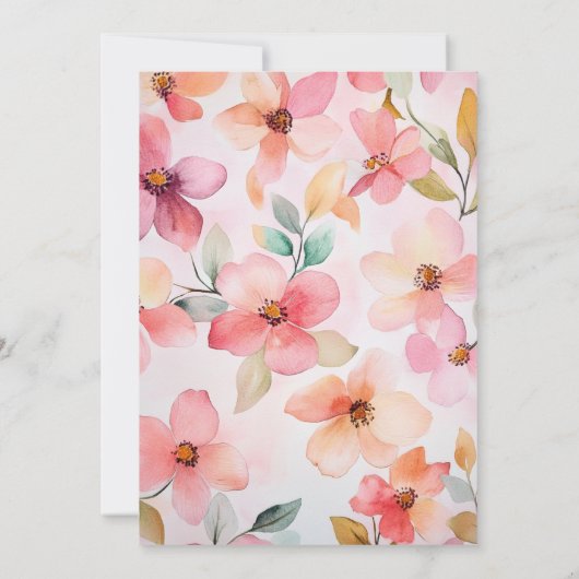 小さな野草娘の赤ちゃんシャワー 招待状 (裏面)