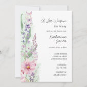 小さな野草娘の赤エレガントちゃんシャワー 招待状 (正面)