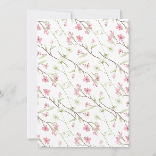 小さな野草植物学の女の子の赤ちゃんシャワー 招待状 (裏面)