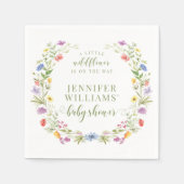 小さな野草水色のベビーガールのシャワー スタンダードカクテルナプキン (正面)