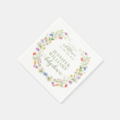 小さな野草水色のベビーガールのシャワー スタンダードカクテルナプキン (角)