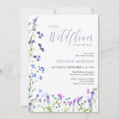 小さな野草紫エレガントの赤ちゃんシャワー 招待状 (正面)