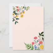 小さな野草花の赤ちゃんシャワー 招待状 (裏面)