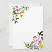 小さな野草花の赤ちゃんシャワー 招待状 (裏面)