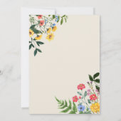 小さな野草花の赤ちゃんシャワー 招待状 (裏面)