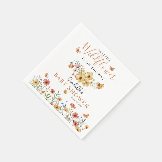 小さな野草花素朴赤ちゃんシャワー スタンダードカクテルナプキン (角)