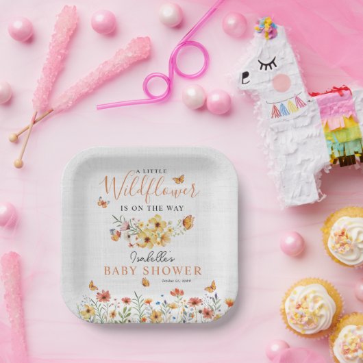 小さな野草花素朴赤ちゃんシャワー ペーパープレート (パーティー)