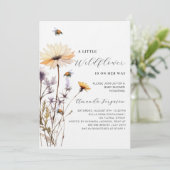 小さな野草黄色の豪華な赤ちゃんシャワー 招待状 (スタンド正面)