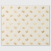 小さな金ゴールドカニのオフホワイト ラッピングペーパー (フラット)