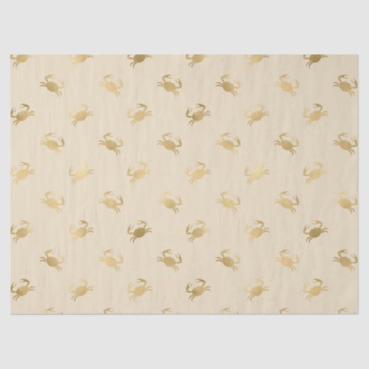 小さな金ゴールドカニのクリームデコページ 薄葉紙 (正面)